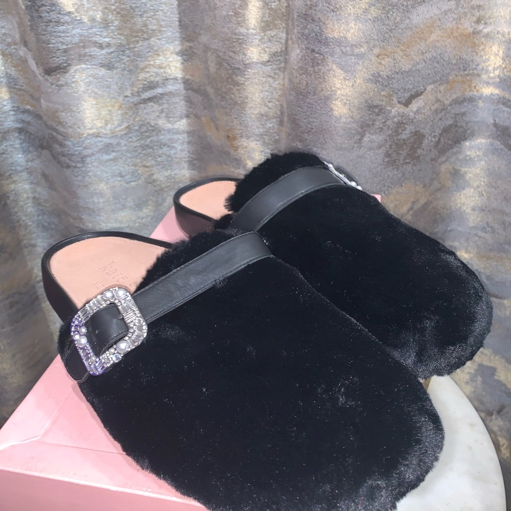 Kate Spade New York Cici faux fur mules Size 9.5
